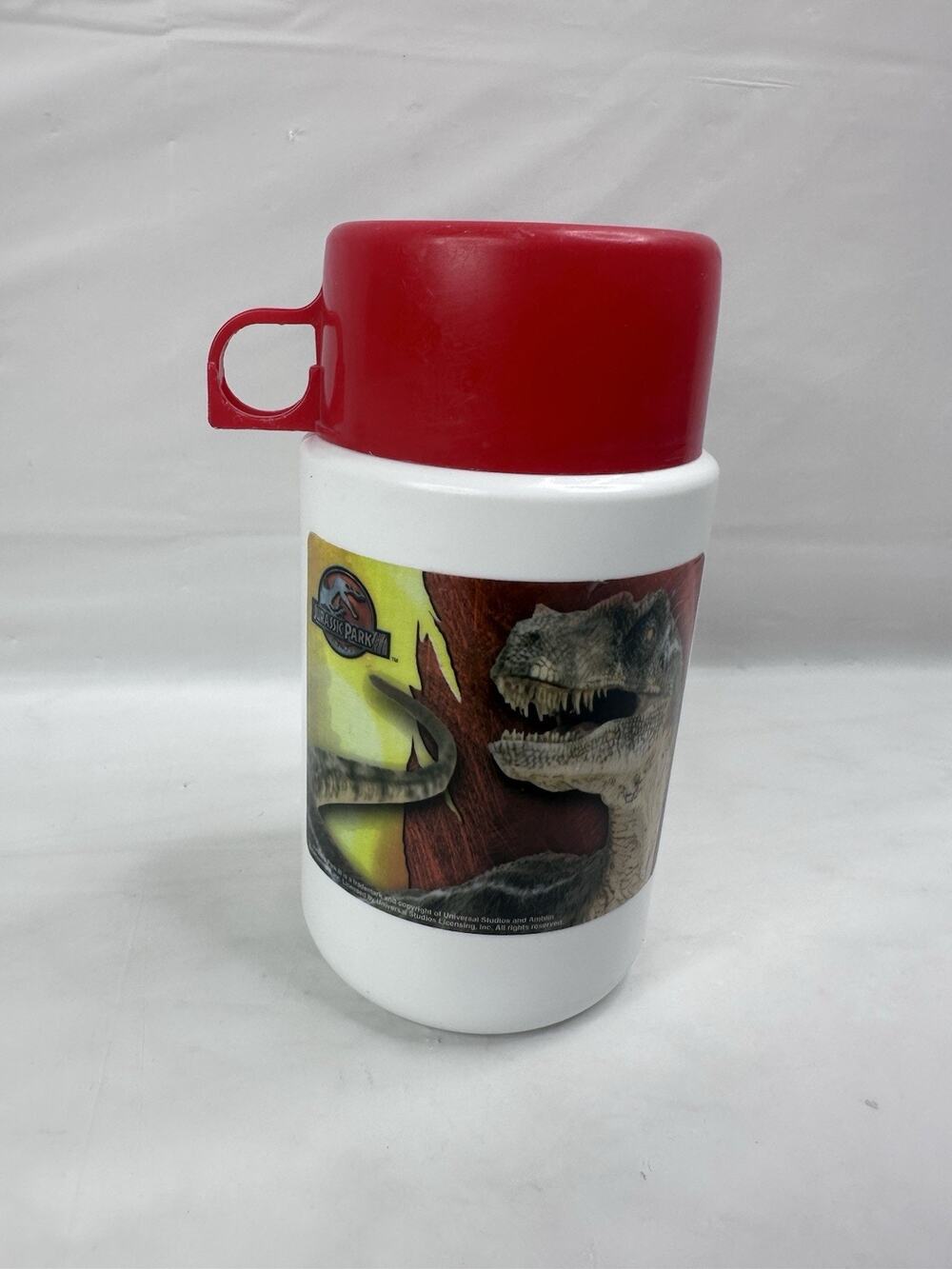 Jurassic Park 3 Thermos Lunch Box Pail Raptor Universal Studios Vintage